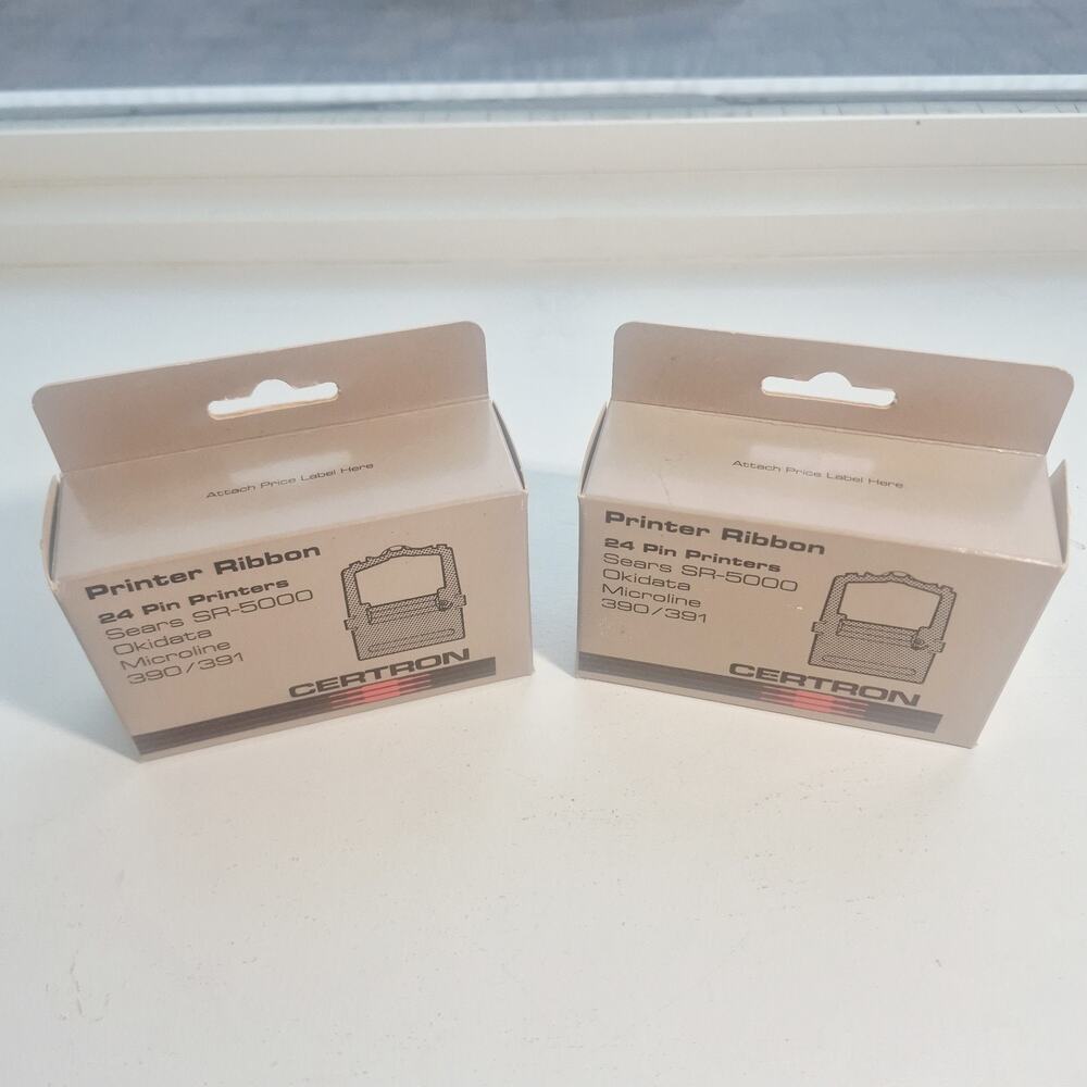Lot Of 2 Certron Printer Ribbon Okidata Microline 390 391 Sears SR 5000 New